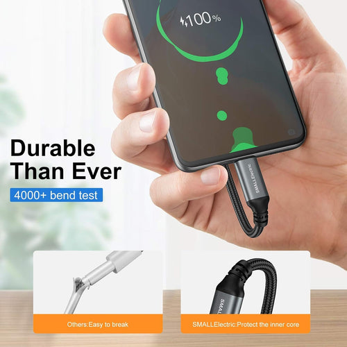 USB C Cable 10FT 5 Pack, USB A to Type C Fast Charger Cord Extra long 10ft braided USB A to C charging cords for iPhone 17 16 15, Samsung Galaxy, LG and Type C devices.(Grey)